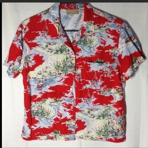 Vintage Tropical Liz Claiborne Crop Top